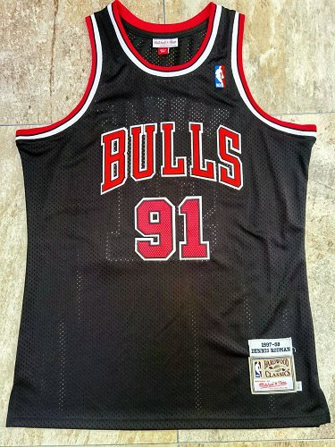Men's Dennis Rodman Black Retro Classic Team Jersey