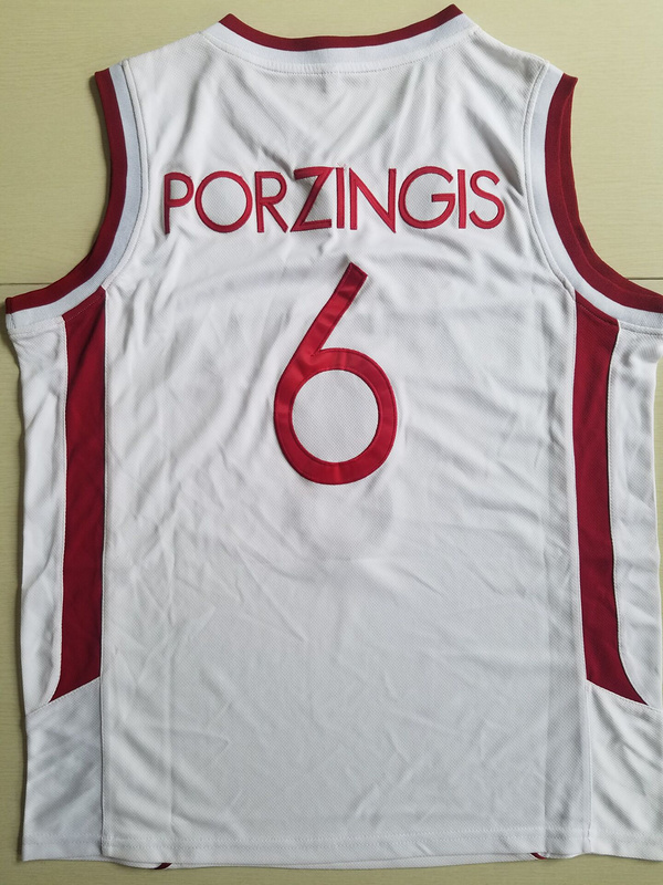 Kristaps Porzingis 6 Latvija White Basketball Jersey