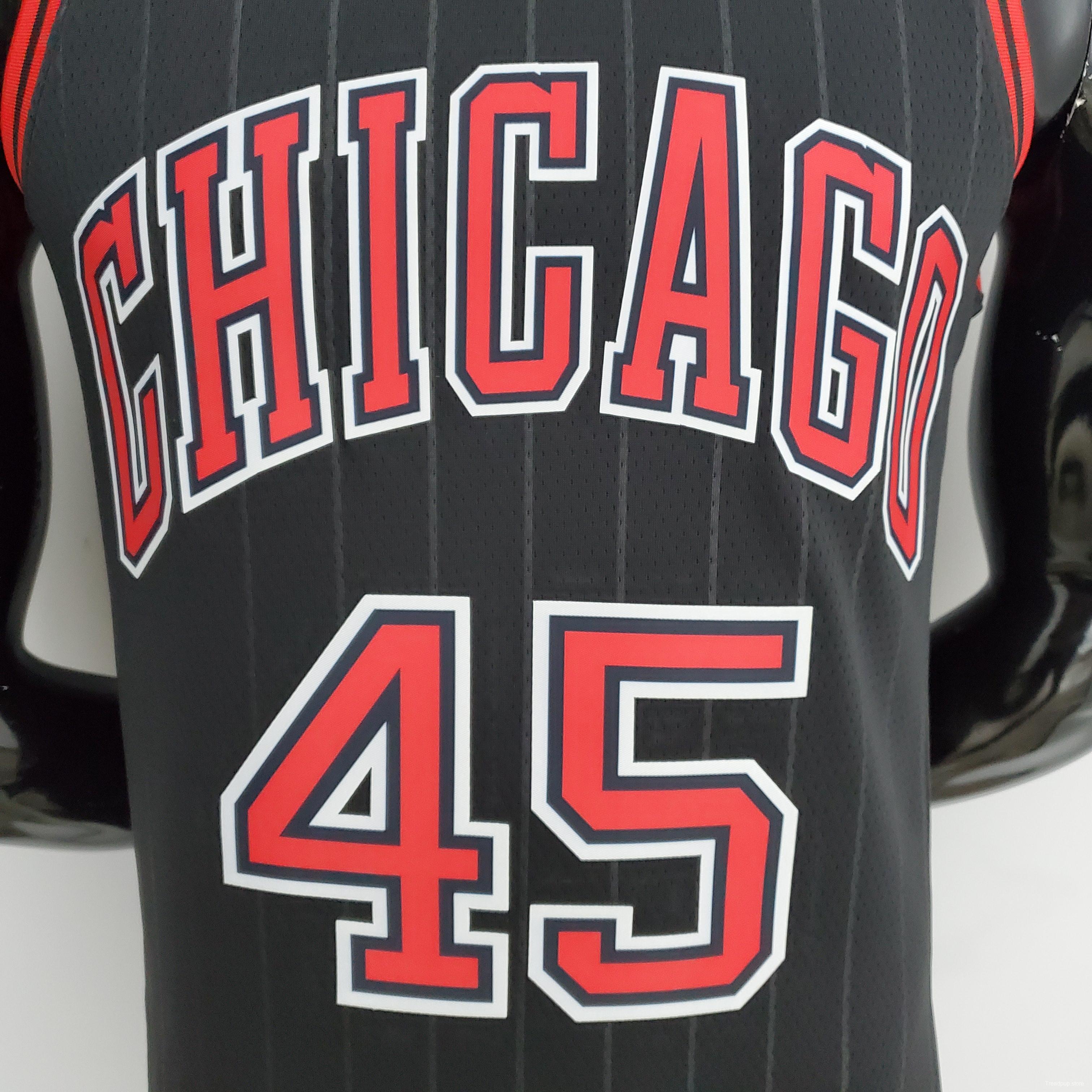 75th Anniversary Jordan #45 Bulls Flyers Black NBA Jersey