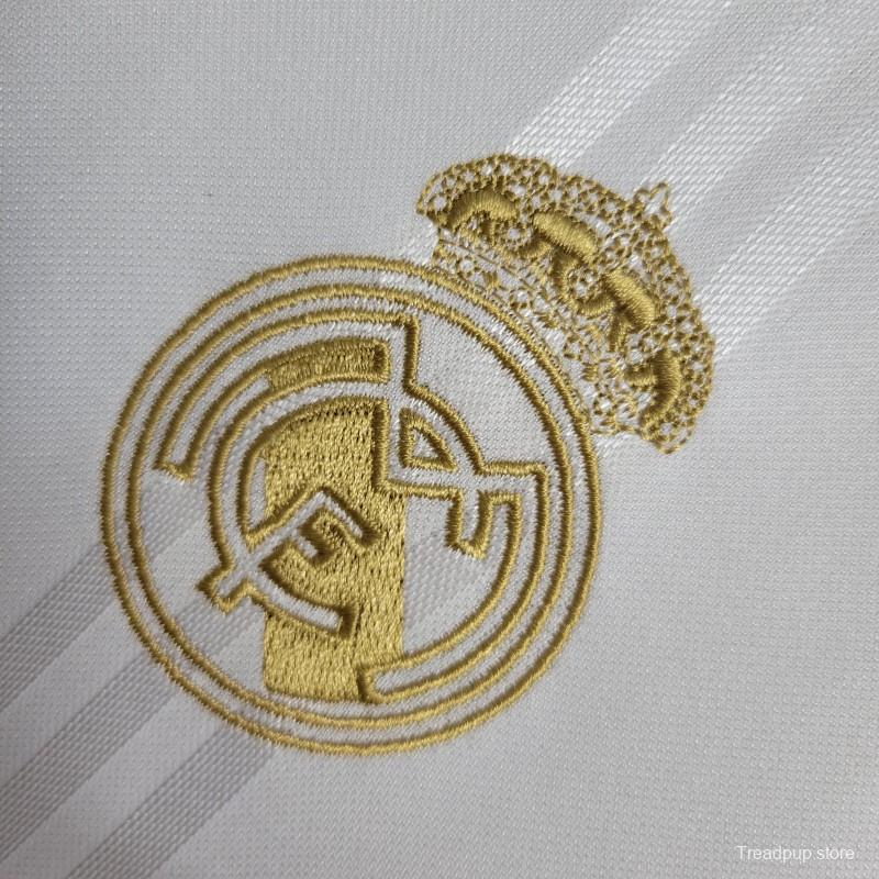 Retro Long Sleeve 2019-20 Real Madrid Training White Jersey