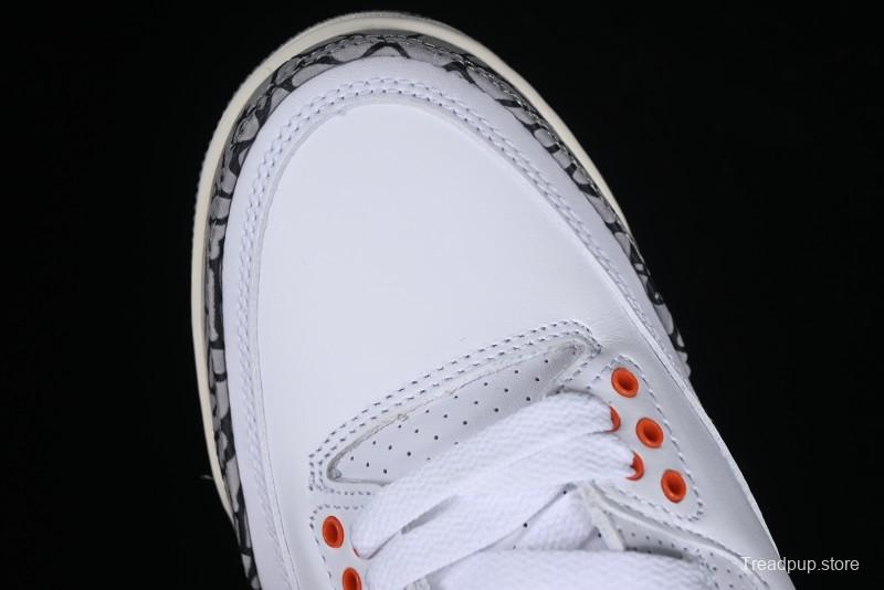 Nike Air Jordan 3 Retro Sneakers in White and Peach Orange - CK9246-121