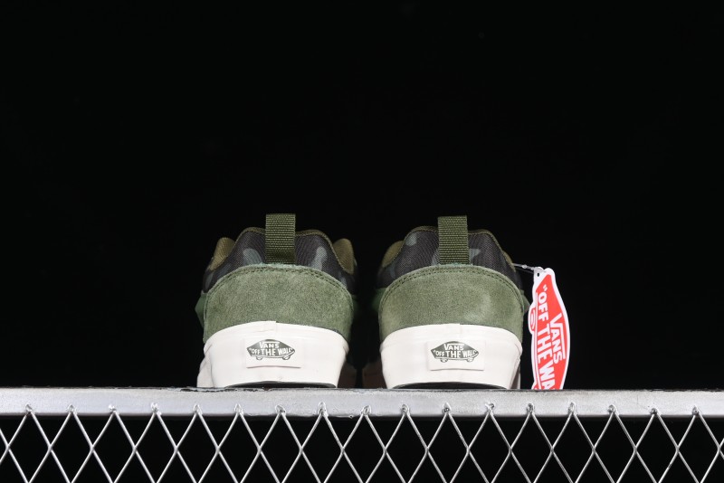 Vans Classics Knu Skool Camo Army Green Chunky Tongue Platform Sneakers - VN0007QC0WD