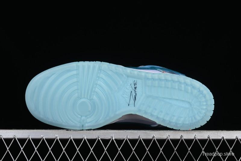 Nike Futura x Dunk Low Pro SB Casual Skate Shoes with Tie-Dye Pattern - HF6061-400