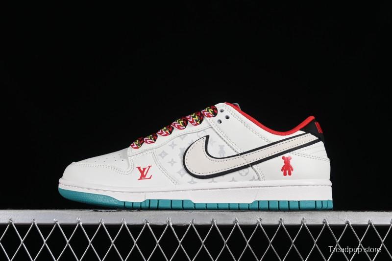 Nike SB Dunk Low LV Collaboration - Beige Violent Bear Anniversary High-End Custom Low-Top Casual Skate Shoes - SJ2068-240