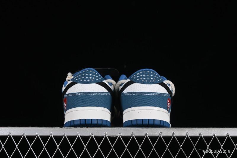 Nike Dunk Low Retro High Street Style Sashiko Stitch Hemp Rope Deconstructed SB Lace-Up Low-Top Casual Sneakers - DV0834-101