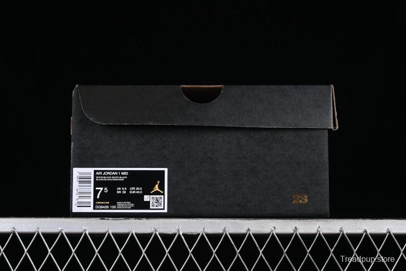 Nike Air Jordan 1 Mid AJ1 White Black Mid-Top Casual Sneakers - DQ8426-132