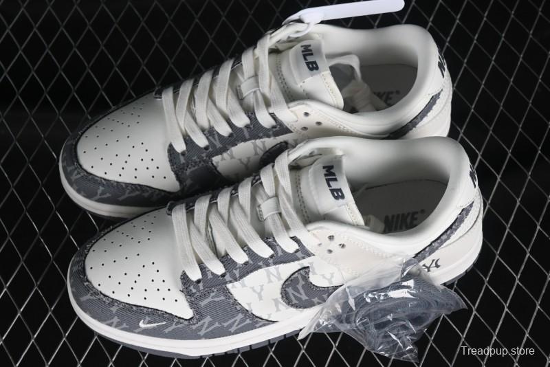 Nike SB Dunk Low MLB Collaboration - Grey Denim Anniversary Custom Low-Top Casual Skate Shoes - DQ1098-347