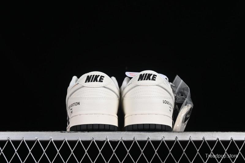 Nike SB Dunk Low LV Collaboration - Elegant Black White Night Light Anniversary High-End Custom Low-Top Casual Sneakers BB8766-208