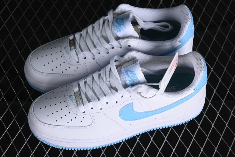 Nike Air Force 1 '07 Low White Blue Casual Sneakers - FQ4296-100