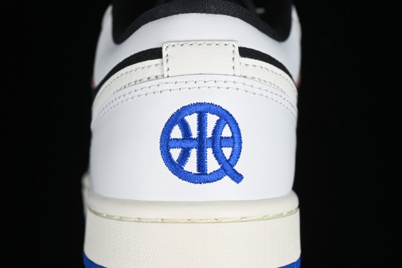 Nike Air Jordan 1 Low "Quai 54" Casual Sneakers in White Black Blue - HQ0764-001