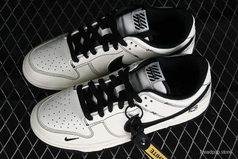 Nike SB Dunk Low OFF-WHITE Collaboration - Anniversary Edition Customized Low-Top Casual Skate Shoes - DJ2024-003