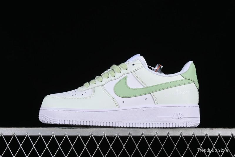 Nike Air Force 1 '07 Low Casual Sneakers with Anime-inspired Green Apple Spray Paint Design - DY8899-002