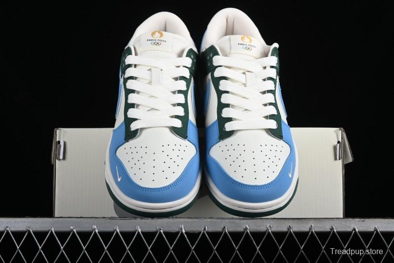 Nike SB Dunk Low Paris Olympics Limited Edition - Blue Green Color Blocking Low-Top Casual Skate Shoes - JH8310-952