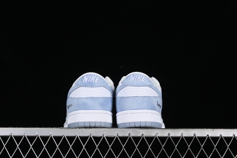 Nike SB Dunk Low Supreme Collaboration - Ice Crystal Blue Anniversary High-End Custom Low-Top Casual Skate Shoes - JH8039-939