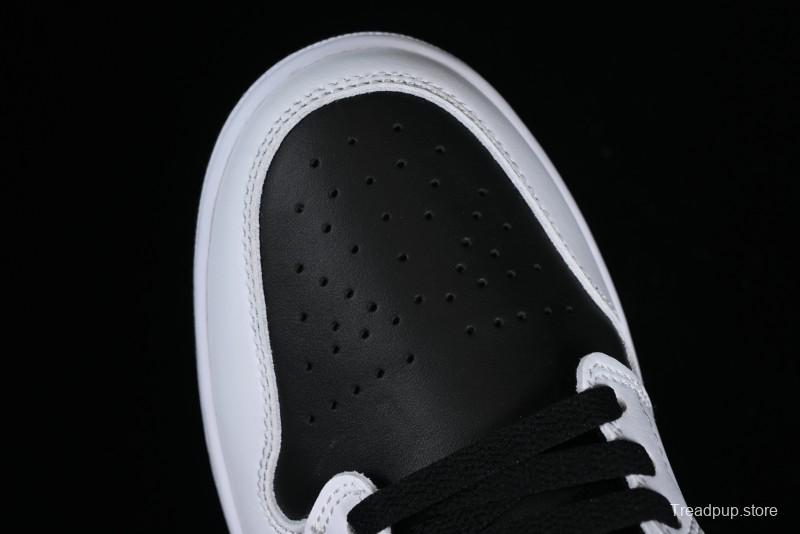 Nike Air Jordan 1 Low AJ1 Basketball Shoes with Black White Gold Swoosh - 553558-172