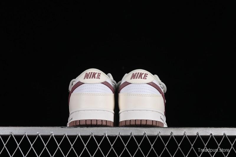 Nike Dunk Low Next Nature SB Lace-Up Low-Top Casual Sneakers in Cream Dark Brown - DD1873-103