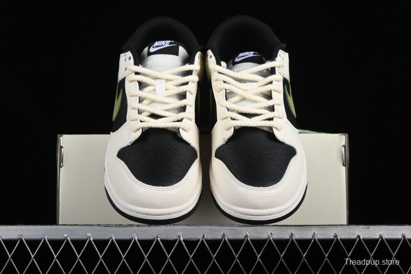 Nike SB Dunk Low Casual Skateboarding Shoes in Beige Green with Hemp Rope Detail - LK2146-511