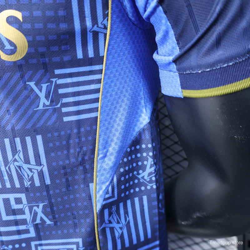 25/26 Player Version Real Madrid Blue Geometric Pattern Away Jersey