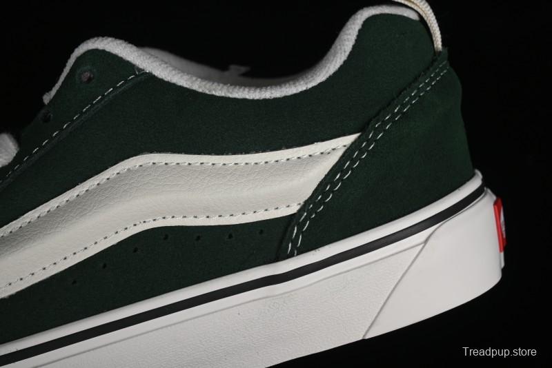 Vans Knu-Skool High Street American Retro Canvas Skate Shoes in Black Green - VN000CSQW3Z