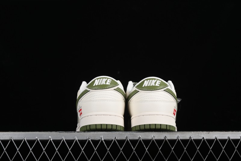 Nike SB Dunk Low x Supreme Stone Island Collaboration Beige Green Starry Sky Anniversary High-End Custom Low-Top Casual Skate Shoes - BB9866-004