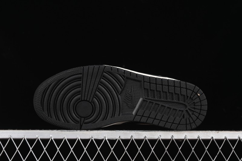 Nike Air Jordan 1 Low Retro Basketball Shoes - Black Velvet Pig Collaboration Custom Design - SJ9950-016