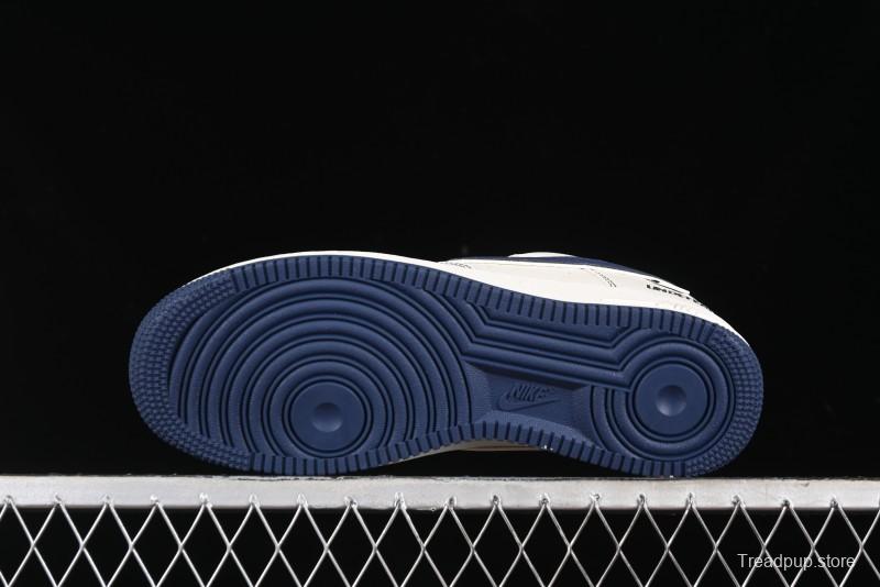 Nike Undefeated x Air Force 1 Low Casual Sneakers in Dark Blue Hemp with Reflective Details - UT2023-205