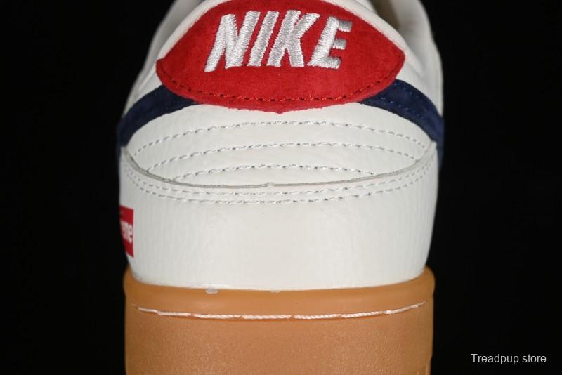 Nike SB Dunk Low Supreme Collaboration - Off White Gum Anniversary Customized Low-Top Casual Skate Shoes - JH8310-945