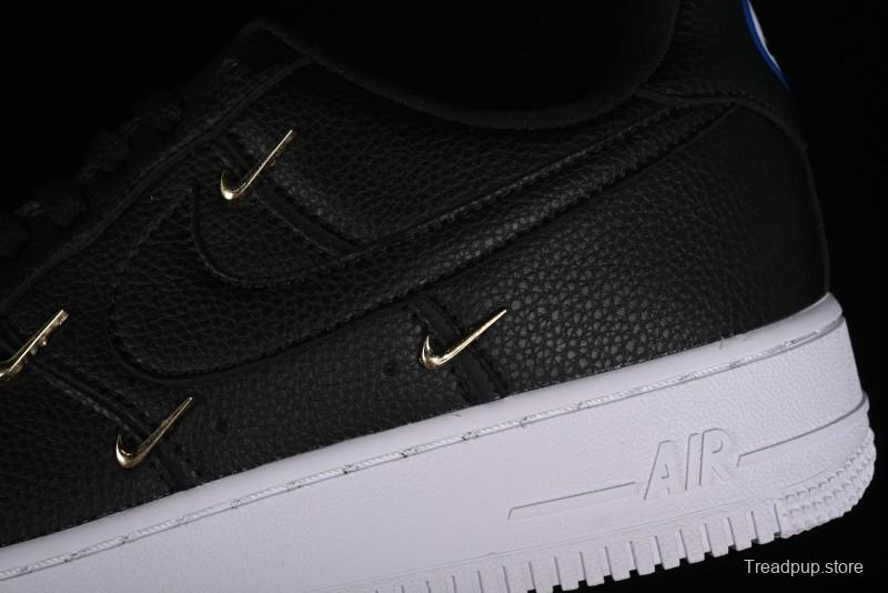 Nike Air Force 1 '07 Low Black Gold Swoosh Casual Sneakers - CT1990-001