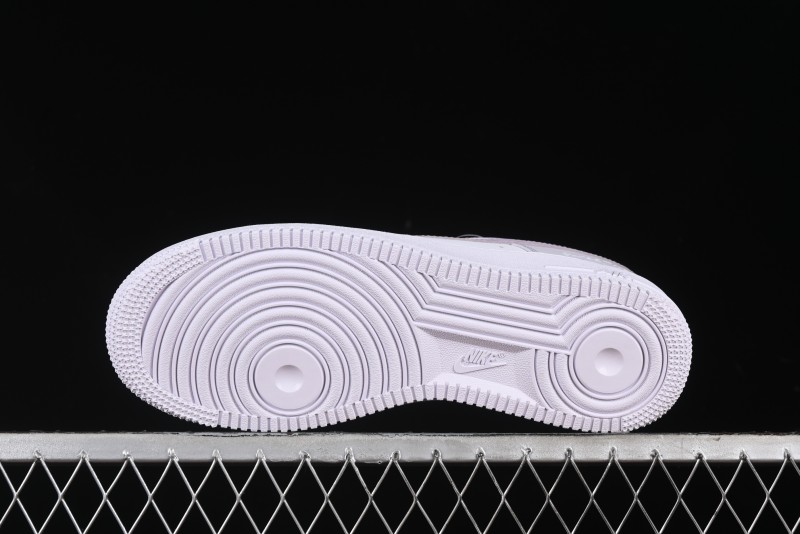 Nike Air Force 1 '07 Low Casual Sneakers with Anime-Inspired Light Gray Purple Spray Paint Design - DY8899-004