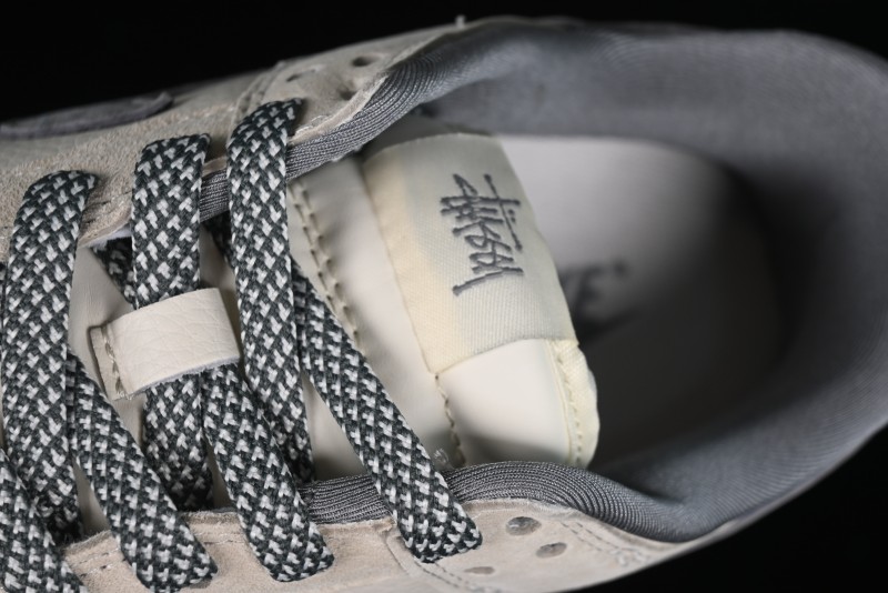 Nike SB Dunk Low x Supreme x Stussy Anniversary Customized Sneakers in Off-White Grey Check - SJ2068-272