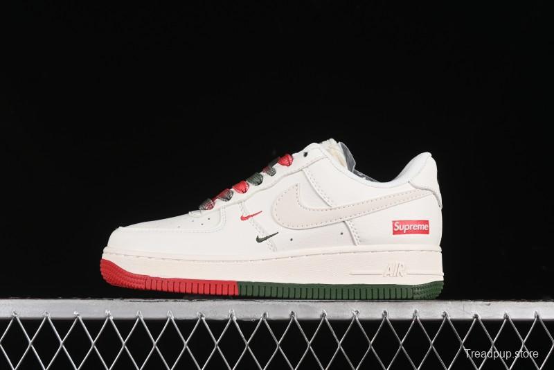 Nike Air Force 1 '07 Low Supreme Casual Sneakers in Beige Red Green - XZ6188-009