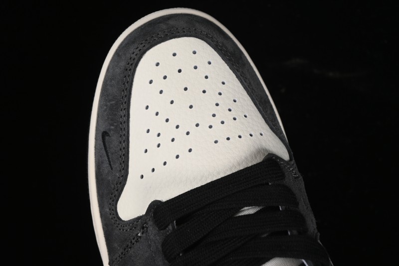 Nike Air Jordan 1 Low Retro Basketball Shoes - Black Velvet Pig Collaboration Custom Design - SJ9950-016
