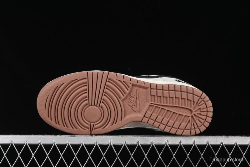 Nike SB Dunk Low Stussy Collaboration - Grey Black Checkerboard Gum Sole Anniversary Custom Low-Top Casual Skate Shoes - CF3688-031