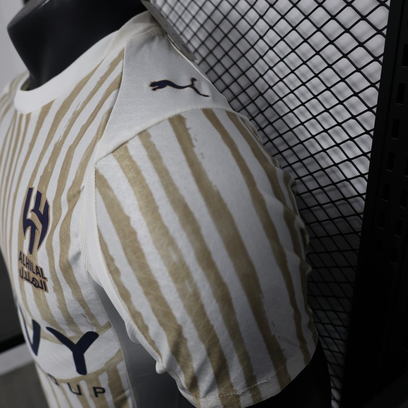 Player Version 25/26 Al Hilal White with Gold Stripes Jersey