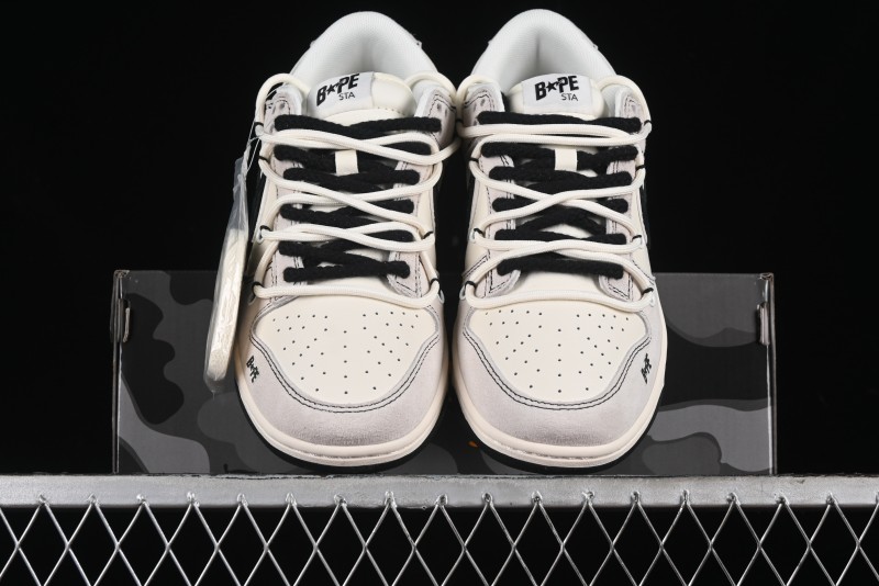 Nike SB Dunk Low BAPE Collaboration - Strap Black Hook Anniversary High-End Custom Low-Top Casual Skate Shoes SJ2068-299