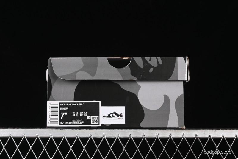 Nike SB Dunk Low Stussy Collaboration - Black White Marking Line Anniversary High-End Custom Low-Top Casual Sneakers - BB9898-008