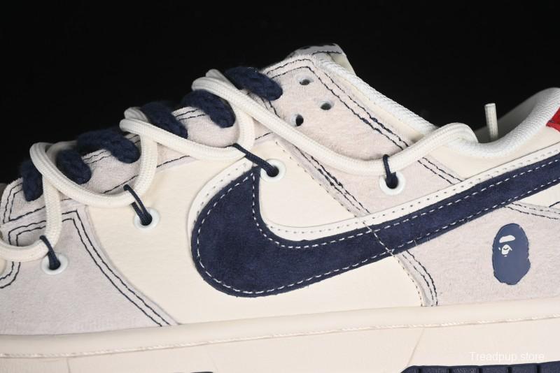 Nike SB Dunk Low BAPE Collaboration - Strap Blue Swoosh Anniversary Customized Low-Top Casual Sneakers SJ2068-298
