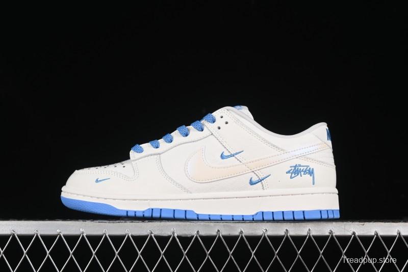 Nike SB Dunk Low Stussy Series - Woven Colorful White Swoosh Anniversary Custom Low-Top Casual Skate Shoes - KK1888-014