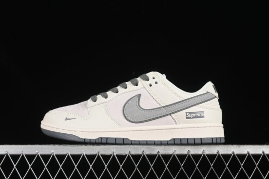 Nike SB Dunk Low Supreme Collaboration - Beige Grey Pig Anniversary High-End Custom Low-Top Casual Skate Shoes - XX2025-188
