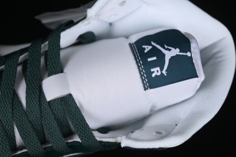 Nike Air Jordan 1 Mid Basketball Shoes in White/Oxidized Green - BQ6472-133
