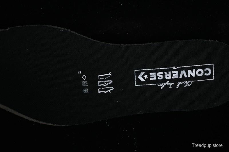 Converse Chuck 1970s High Top Canvas Shoes in Black Lace Punk Style - A10026C