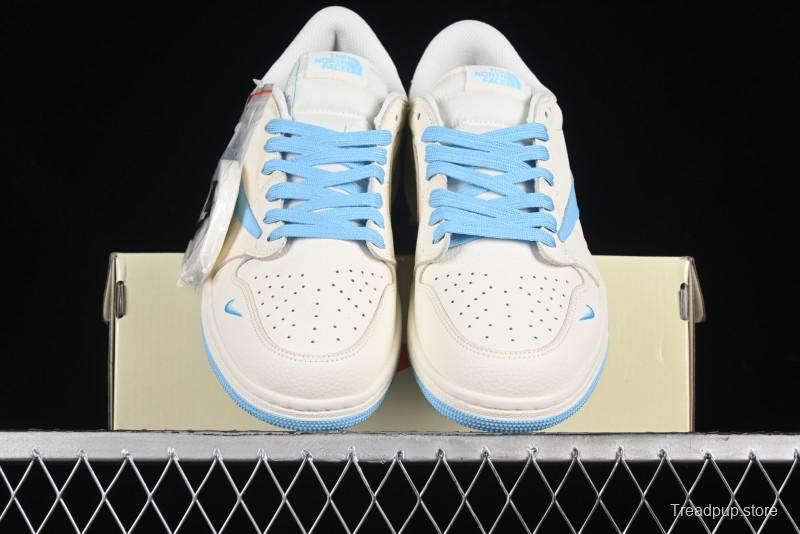 Nike Travis Scott x Fragment Design x Air Jordan 1 Low OG SP AJ1 Supreme North Face Collaboration - DIY1688-002