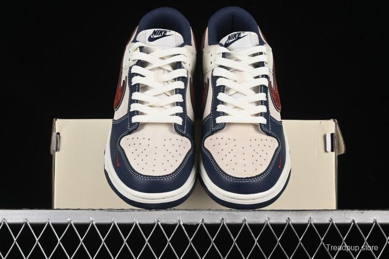 Nike SB Dunk Low The North Face Collaboration - Two-Tone Red Brown Swoosh Anniversary Custom Low-Top Casual Skate Shoes - DJ2024-036