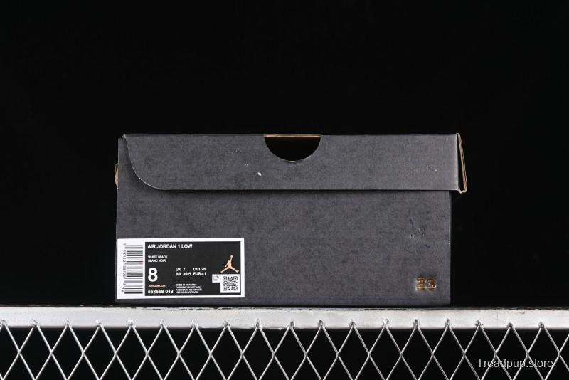 Nike Air Jordan 1 Low Retro Basketball Shoes in Black and White - 553558-043