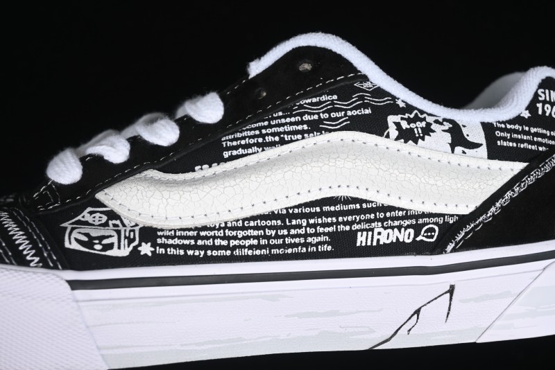 Vans HIRONO x Vans Knu Skool Bubble Mart Xiao Ye Graffiti Low-Top Casual Skate Shoes - VN0009QWFGI