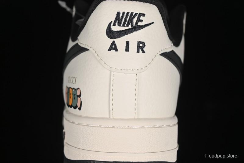 Nike Air Force 1 '07 Low Gucci Collaboration - Dark Blue Linen Casual Sneakers - XZ3398-888