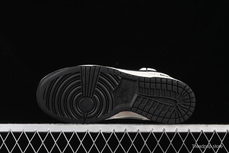 Nike SB Dunk Low Supreme Collaboration - Beige Black Mini Swoosh Anniversary Customized Low-Top Casual Skate Shoes - XX2025-566