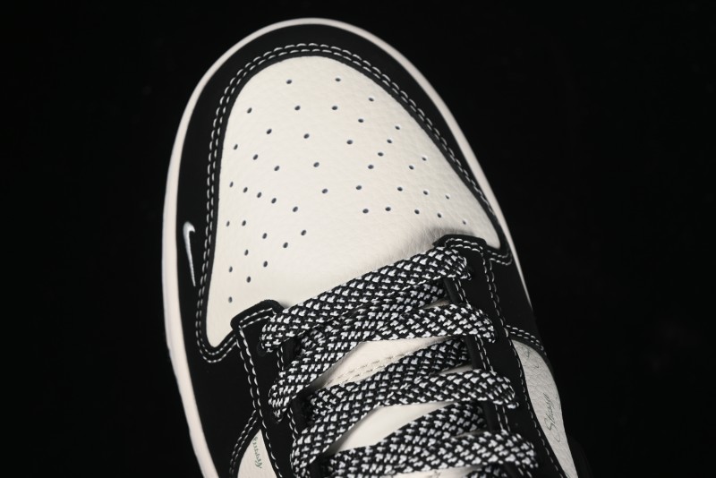 Nike SB Dunk Low x AMBUSH x Stussy Collaboration - Black Stitch Anniversary Custom Low-Top Casual Sneakers - XX2025-358