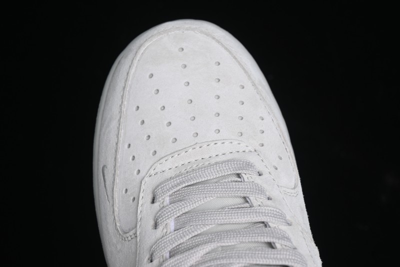 Nike Air Force 1 '07 Low Ghostface Collaboration - Light Grey Pigskin Low-Top Casual Sneakers - DF0188-022