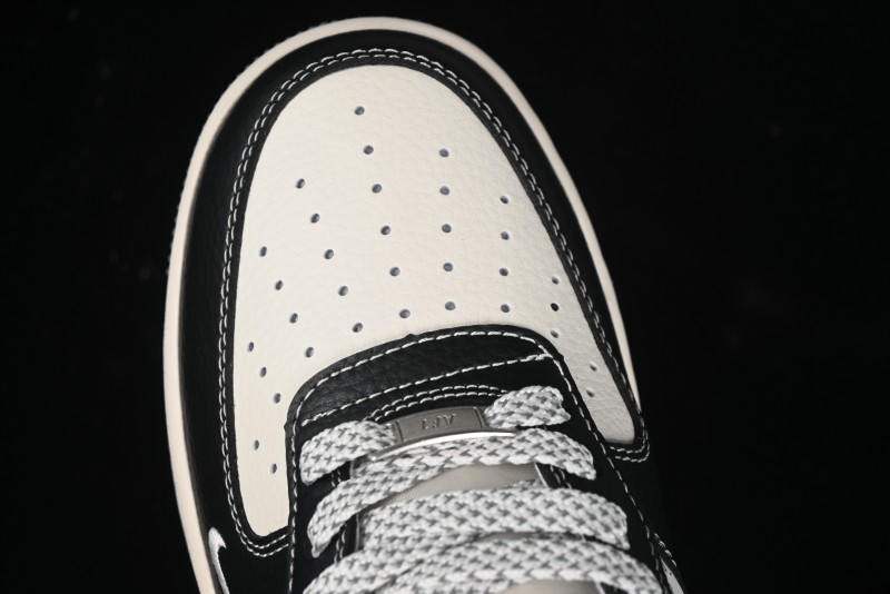 Nike Air Force 1 '07 Low Stussy Collaboration - Black Grey Casual Sneakers - XZ3328-566